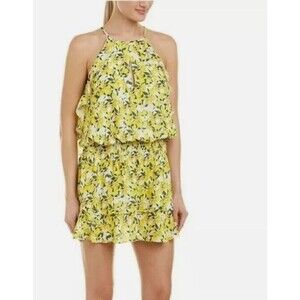 Parker Lemon Limon Mini Sun Dress Sz Small Ruffles Italy Vacation Resort Amalfi